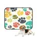 ECZJNT Cute Colorful Doodle Paw Prints Animal Pet Dog Cat Bed Pee Pads Mat Cushion Potty Dogsblankets Crate Bed Kennel 28x36 inch