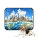 ECZJNT Landmarks World Surrounding Planet Earth Pet Dog Cat Bed Pee Pads Mat Cushion Potty Dogsblankets Crate Bed Kennel 36x48 inch