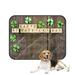 PKQWTM Happy St Patricks Day Wooden Blocks Shamrocks Rustic Wooden Pet Dog Cat Bed Pee Pads Mat Cushion Potty Dogsblankets Crate Bed Kennel 14x18 inch