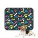 ABPHQTO Cool Pet Dog Paw Prints And Bones Texture Pet Dog Cat Bed Pee Pads Mat Cushion Potty Dogs Blankets Crate Bed Kennel 20x24 inch