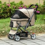 Pet Foldable Travel Carriage Stroller with Reversible Handle