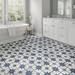 Merola Tile Kings Star Luxe Blue 17-5/8" x 17-5/8" Ceramic Floor and Wall Tile