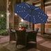 9' Outdoor Solar Umbrella 32 LED Lighted Patio Umbrella with Push Button Tilt/Crank Outdoor Umbrella for Garden, Pool