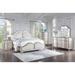 Coaster Furniture Evangeline Upholstered Platform Bedroom Set Ivory and Silver Oak