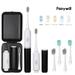 Fairywill Electric Toothbrush Upgrade Split Combination Toothbrushes Sonic Rechargeable Power Toothrush for Adults with 4 Brush Heads 5 Modes and 2 Minutes Build in Smart Timer Black & White