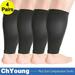 Aosijia 6XL(4Pack) Wide Calf Compression Sleeve Women Men Plus Size Leg Compression Sleeves Graduated Support for Circulation Recovery Shin Splints Leg Pain Relief Support Swelling Travel Black