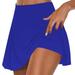 FAKKDUK Flowy Athletic Shorts for Women Running Tennis Shorts Girls 2-in-1 Quick-Drying Comfy Shorts Ladies Tennis Skirt Outdoor Skirt Womens Skirt Shorts for Summer Casual XL&Blue