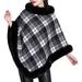 CoCopeaunts Women\â€˜s Shawl Wraps Warm Faux Fur Trim Poncho Cape Stylish Cloak Cape Sweater Coat For Winter