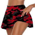 FAKKDUK Women Tennis Shorts Flowy Athletic Shorts for Women Running Shorts Girls Two Piece Pleated Quick-Drying Comfy Shorts Ladies Tennis Skirt Womens Skirt Shorts for Summer Casual M&Red