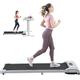 2 in 1 Folding Treadmill 2.5HP Under Desk Electric Treadmill with Bluetooth Speaker Remote Control and LED Display Walking Jogging Running Machine Fitness Equipment for Home Gym Office Silver