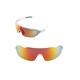 Walleva Fire Red Polarized Replacement Lenses for POC Half Blade Sunglasses