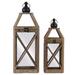 Gracie Oaks Cross Square 2 Piece Wood Lantern Set Wood in Brown | 22.75 H x 8.5 W x 8.5 D in | Wayfair 843939E488FB4685948C6759BDC30249