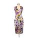 Black Halo Casual Dress - Wrap: Purple Print Dresses - Women's Size 2