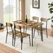 Williston Forge Dafnoula 4 - Person Dining Set Wood/Metal in Brown/Gray | 30 H x 27.6 W x 43.3 D in | Wayfair 820F4823521F438690389FA125F8B7DB