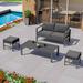 Latitude Run® Shuntay Metal 4 - Person Seating Group w/ Cushions Metal in Gray | Outdoor Furniture | Wayfair A9731A0A4D1E47099B3A20AAB03D65AB