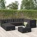 Latitude Run® 9 Piece Sectional Seating Group w/ Cushions in Black | 21.7 H x 21.3 W x 21.3 D in | Outdoor Furniture | Wayfair