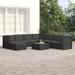 Latitude Run® 8 - Person Seating Group w/ Cushions in Black | 21.7 H x 21.3 W x 21.3 D in | Outdoor Furniture | Wayfair