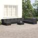 Latitude Run® 10 Piece Sofa Seating Group w/ Cushions in Black | 21.7 H x 21.3 W x 21.3 D in | Outdoor Furniture | Wayfair