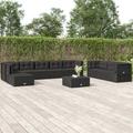 VidaXL 10 Piece Sofa Seating Group w/ Cushions in Black | 21.7 H x 21.3 W x 21.3 D in | Outdoor Furniture | Wayfair 3187168
