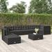 Latitude Run® 8 - Person Seating Group w/ Cushions in Black | 21.7 H x 21.3 W x 21.3 D in | Outdoor Furniture | Wayfair