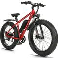 Elifine 26 x4.0 Fat Tire Electric Bike 624Wh Battery 48V 500W Ebike Electric Mountain Bicycle Cruise Control Mode Adult E Bikes for Men LCD Meter 7-Speed Snow Bike Beach E-Bike for Adults UL2849