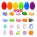 26 PACK Mochi Squishy Glow in The Dark and Sparkling Toy Pre-Filled Themed Easter Eggs Hunt Stress Reliever for Easter Party Favor Supply Basket Stuffers Fillers Kids and Adults Classroom Prize