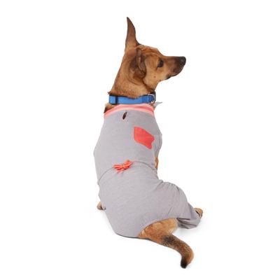 YOULY Grey Pocket Pajama for Dogs, XX-Large, Grey / Orange