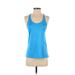 Nike Active Tank Top: Blue Solid Activewear - Women's Size Small