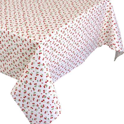 Nappe enduite cerises Carré 80x80 cm - Blanc