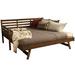 Wade Logan® Araoluwa Solid Wood Day Bed Frame w/ Pull-Out Pop Up Trundle Bed Wood in Brown | 39 H x 43 W x 80 D in | Wayfair