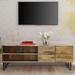 TV Stand for 55 Inch TV, Industrial Style Mango Wood and Metal Tv Stand With Storage Cabinet, for Living Room Bedroom