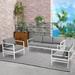 Latitude Run® 5 - Person Seating Group w/ Cushions in White | 25 H x 74.8 W x 25.2 D in | Outdoor Furniture | Wayfair