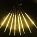 The Holiday Aisle® Meteor Shower Lights 20 inch 8 Tubes Outdoor Christmas Icicle Lights in Yellow | 19.7 H x 79 W x 2 D in | Wayfair