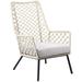 Afuera Living Modern Fabric/Rope/Metal Outdoor Lounge Chair in Natural