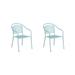 2 PACK Round Back Sky Blue Metal Outdoor Patio Stackable Dining Chair For Commercial or Residential Use