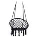 Tcbosik Hang Swing Between Trees Hammock Hanging Chair Footrest 330 Capacity for Indoor and Outdoor Black
