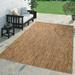 Paco Home Variegated Waterproof Outdoor Rug for Patio brown-beige 4 7 x 6 7 4 x 6 Outdoor Indoor Rectangle