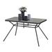 Vicamelia Patio Rectangle Dining Table 49 x 29.5 Patio Metal Steel Slat Table with Umbrella Hole for Poolside Lawn Garden Black