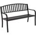 GxIne 50 Patio Garden Bench Loveseats pp Yard Furniture Decor Cast Iron Frame Black