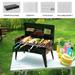 iMounTEK Portable Charcoal Grill Foldable BBQ Suitcase Grill Shelf For Outdoor Camping Picnics Garden Grilling 16.7x10x17.7in Black