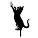 Metal Cat Decorative Garden Stakes Outdoor Garden Decor Cat Silhouette Stake for Yards Gardens Spring Decor Metal Black Animal Stakes Backyard Card