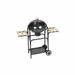 Dcenta Charcoal BBQ Stand with 2 Side Working Tables and Wheels Steel Barbecue Grill for Camping Cooking Grilling Smoking Picnic Hiking Party Garden Patio 38 Inch Height