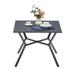 VICLLAX 36.8 x36.8 Outdoor Dining Table with Umbrella Hole for 4 Person All Weather Metal Patio Table Grey