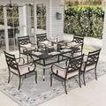 Sophia&William 7-Piece Outdoor Patio Dining Set Cushioned Chairs and Table for 6