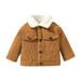BELLZELY Toddler Girl Clothes Clearance Infant Toddler Boys Girls Kid s Buttons Coat Plush Warm Casual Jacket Plush Thickened Cotton Jacket Corduroy Coat