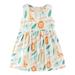 Tosmy Summer Toddler Girls Clothes Sleeveless Sundress Cartoon Print Ruffles Dress Casual Dress Clothes Party Dresses