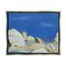 Stupell Industries Abstract Ocean Cliff Rocks Coastal Painting Gray Floater Framed Art Print Wall Art