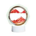 Tarmeek LED Lights 3D Moving Sand Art 6.69in 360Â° Rotating Hourglass Decoration Creative Art Sand Art Liquid Motion Living Room Bedroom Table Lamp Decorationï¼ˆ10mlï¼‰ Living Room Lamps