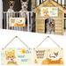 DOPI Home Decor Welcome Sign For Front Door Wooden Sign Dog Tag Rectangular Wood Decoration Pet Slogan Pendant Decoration