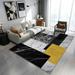 Geometric Black White Yellow Textured Area Rugs Indoor Stain-Proof Carpet Floor Mat Runner Rugs For Home Living Room Bedroom Dining Room 5 x 7